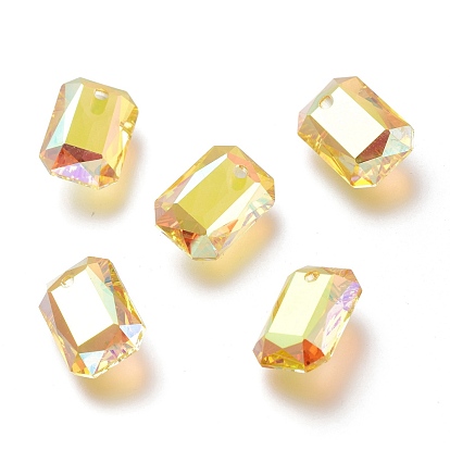 Colgantes de diamantes de imitación de cristal, facetados, Rectángulo