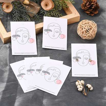 Cardboard Jewelry Display Cards, for Hanging Earring Display, Rectangle, Women Pattern