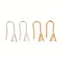Rack Plating Eco-friendly Brass Earring Hooks, with Ice Pick Pinch Bails, Lead Free & Cadmium Free