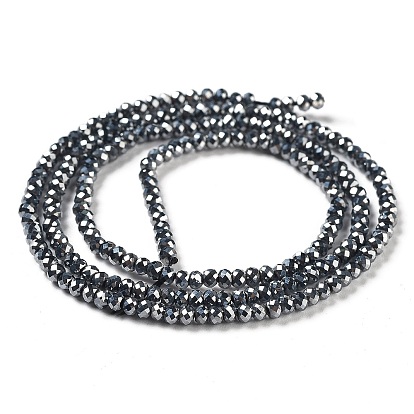 Brins de perles en pierre térahertz naturelle, facette, rondelle