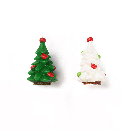 Adornos de resina para árboles de navidad, decoración de escena de nieve de micro paisaje