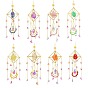 Geometric Natural Raw Gemstone Suncatchers, AB Color Plated Glass Rainbow Maker, Wall Pendant Hanging Ornament for Home Garden Decoration
