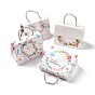 Coffrets cadeaux en papier rectangle avec corde à poignée, pour emballage cadeau, motif floral/papillon/marbre
