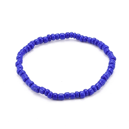 Stretch Iridescence Bracelets, with Glass Seed Beads