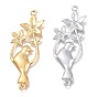 201 Stainless Steel Links Connectors, Bird with Flower