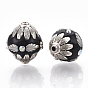 Handmade Indonesia Beads, with Metal Findings, Bicone, Antique Silver
