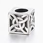 304 Stainless Steel Beads, Large Hole Beads, Cube