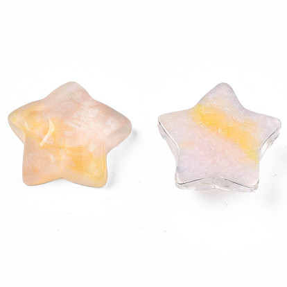 Transparent Resin Cabochons, with Water Ripple, Star