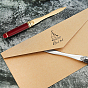 Craspire 3 pcs 3 style couteau de bureau portable en acier inoxydable, avec manche en bois d'acajou, pour lettre ouverte