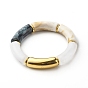 Chunky Curved Tube Beads Stretch Bracelet, CCB Plastic & Acrylic Imitation Gemstone Bracelet