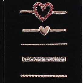 Heart Alloy Rhinestones Watch Band Charms Set, Watch Band Decorative Ring Loops