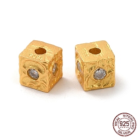 925 Sterling Silver Beads, Square, with S925 Stamp