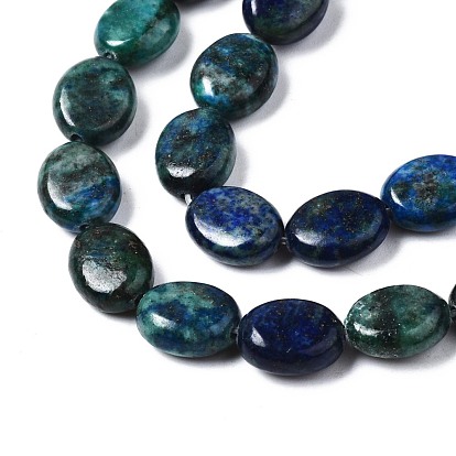 Natural Chrysocolla and Lapis Lazuli Beads Strands, Oval