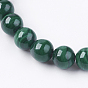 Malachite naturelles brins de perles, ronde, verte