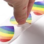 Heart Roll Stickers, Self-Adhesive Paper Gift Tag Stickers, for Party, Decorative Presents, Colorful