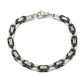 Two Tone 304 Stainless Steel Byzantine Chain Bracelet