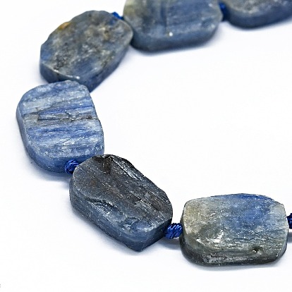 Natural Kyanite/Cyanite/Disthene Beads Strands, Frosted, Rectangle