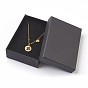 304 Stainless Steel Pendant Necklaces, Flat Round with Yoga/Ohm Pattern, Cardboard Boxes
