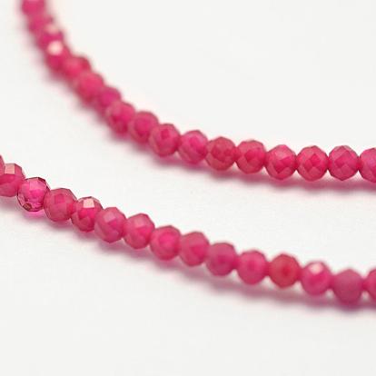 Faceted Quartz Beads Strands, Dyed, Round