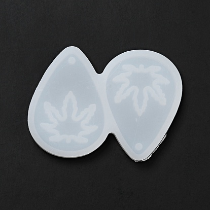 DIY Pendant Silicone Molds, Resin Casting Molds, For UV Resin, Epoxy Resin Jewelry Making, Teardrop with Leaf