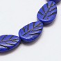 Autumn Theme Synthetic Dyed Turquoise Leaf Bead Strand