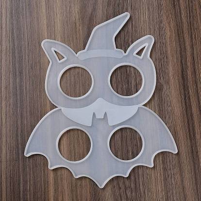 Halloween Theme Pumpkin/Bat DIY Eyeglass Frame Decoration Silicone Molds, Resin Casting Molds, for UV Resin, Epoxy Resin Craft Making