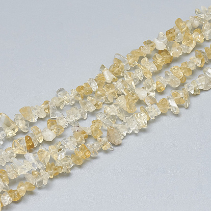 Natural Citrine Beads Strands, Chip, Dyed & Heated