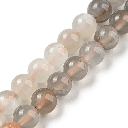 Brins de perles multi-pierres de lune naturelles, ronde