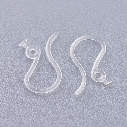 Crochets d'oreilles en plastique, fil d'oreille, avec boucle horizontale