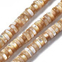 Natural Trochid Shell/Trochus Shell Beads Strands, Flat Round/Disc, Heishi Beads