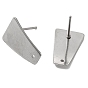 201 Stainless Steel Stud Earrings Finding, with 304 Stainless Steel Pins, Trapezoid