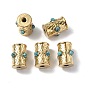 Vacuum Plating 201 Stainless Steel Beads, Large Hole Beads, with Turquoise, Column