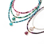 Collier pendentif en forme de larme avec des chaînes de perles rondes, bijoux en jade blanc naturel et agate rayée pour femme
