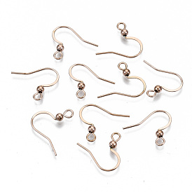 304 Stainless Steel Earring Hooks, Ear Wire, with Horizontal Loop, Cadmium Free & Nickel Free & Lead Free