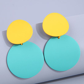 Multicolor Fluorescent Spray Paint Earrings Studs Acrylic Candy Color Ear Jewelry 0702