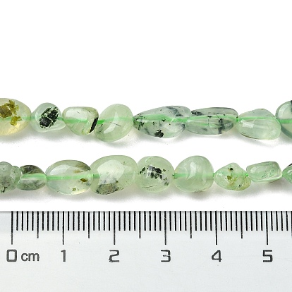 Perles naturelles préhnite brins, forme de pépites, pierre tombée