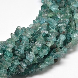 Unpolished Natural Apatite Chips Beads Strands, Dyed, 3~11x4~5x6mm, Hole: 1mm, about 103pcs/strand, 16.1 inch
