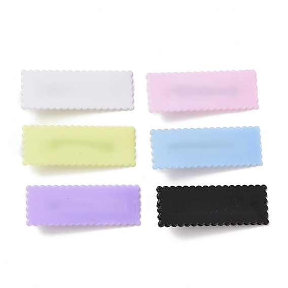 Rectangle Plastic Alligator Hair Clips, Hair Barrettes for Women and Girls, with Platinum Tone Iron Findings