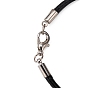 Cowhide Leather Cord Bracelet Making, with Brass Cord Ends, Iron Jump Rings and Alloy Lobster Claw Clasps, 200x3mm