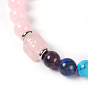 Natural & Synthetic Mixed Stone and Gemstone Beads Stretch Bracelets