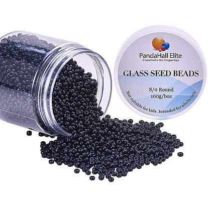 8/0 Grade A Glass Seed Beads, Opaque Colours, Round