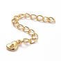 Brass Chains Extender, with Heart Charms