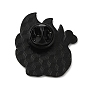 Fire Theme Skull Rose Lip Enamel Pins, Black Alloy Brooches for Backpack Clothes