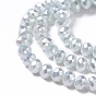 Perles verre opaque brins, facette, rondelle