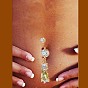 Bijoux piercing, anneau de nombril en laiton zircone cubique, anneaux de ventre, avec 304 barre en acier inoxydable, sans cadmium et sans plomb, goutte 