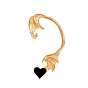 Эмалированные серьги-каффы в виде дракона с сердцем, готические серьги-кальпинисты из сплава для непроколотых ушей