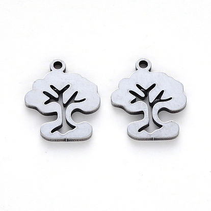 304 Stainless Steel Charms, Laser Cut, Tree of Life
