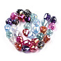 Transparentes perles de verre de galvanoplastie brins, de couleur plaquée ab , facette, larme