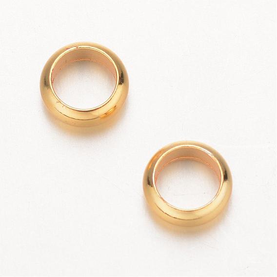 Ring Brass Beads, Large Hole Beads, 7x3mm, Hole: 5mm