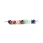 7 Chakra Mixed Gemstone Copper Wire Wrapped Connector Charms, Gems Crystal Rhinestone Round Link